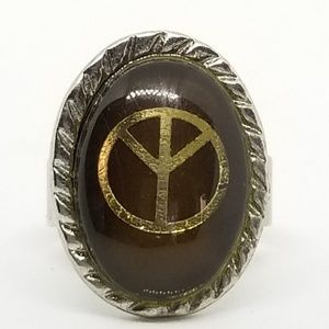 Ring with Peace Symbol